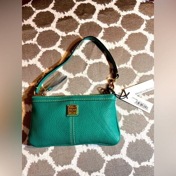 Dooney & Bourke NWT Turquoise Leather Mini Shoulder or Wristlet Bag summer fun - Picture 1 of 15